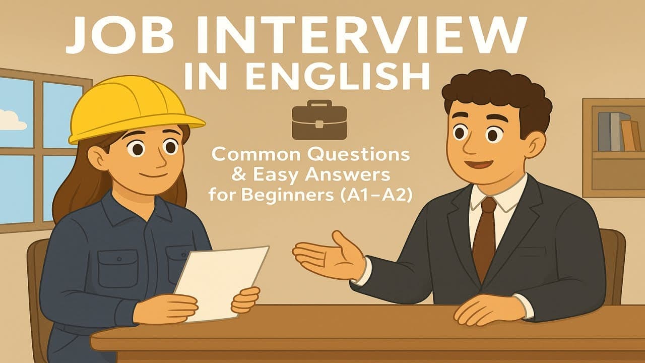 Job Interview in English 💼 | Common Questions & Easy Answers for Beginners (A1–A2)