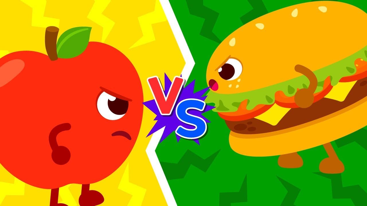 Healthy Food vs Junk Food | Which is better? | Sing Along | Nursery Rhymes | Lotty Friends
